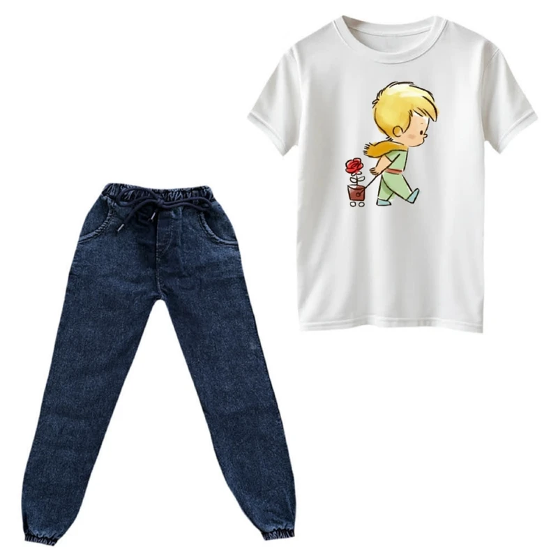 ست تی‌شرت و شلوار دخترانه مدل شازده کوچولو کد 3