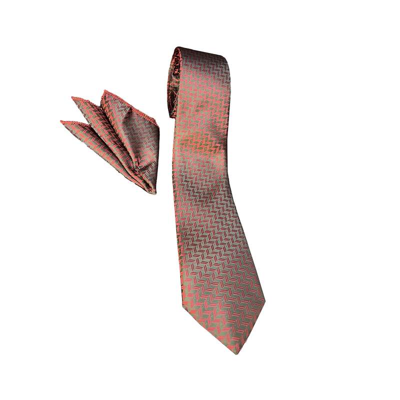 ست کراوات و دستمال جیب مردانه مدل 10581