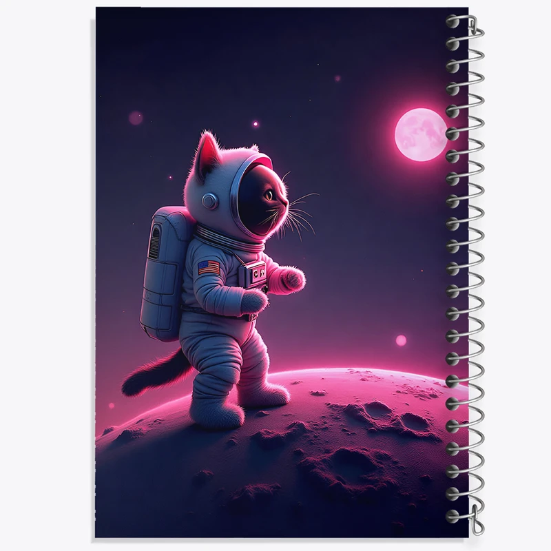 دفتر نقاشی 50 برگ خندالو طرح گربه فضانورد کد N3403