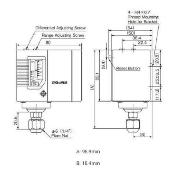 پرشر سوئیچ ساگی نومیا مدل SNS-C103X