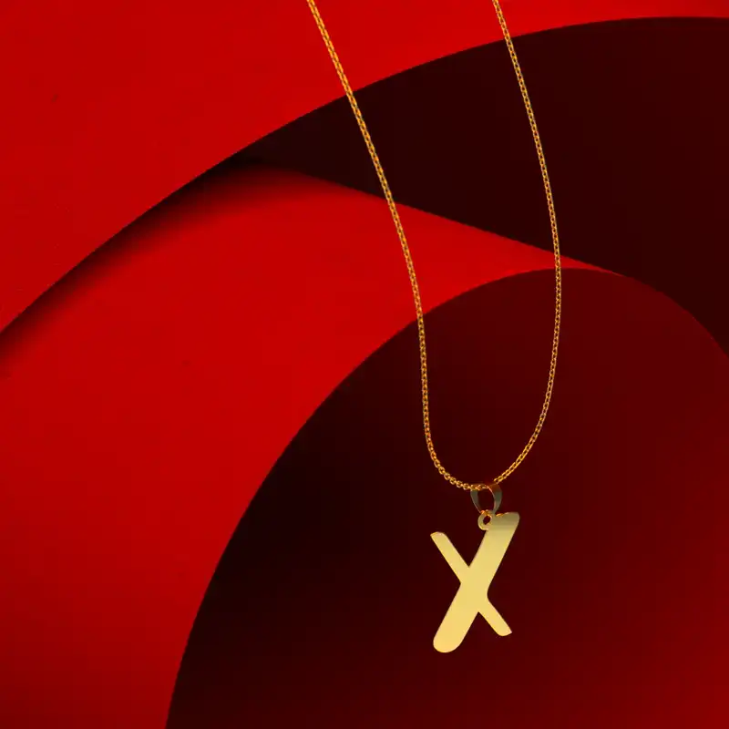 گردنبند طلا 18 عیار زنانه مدوپد مدل حرف X کد H3-1-1130