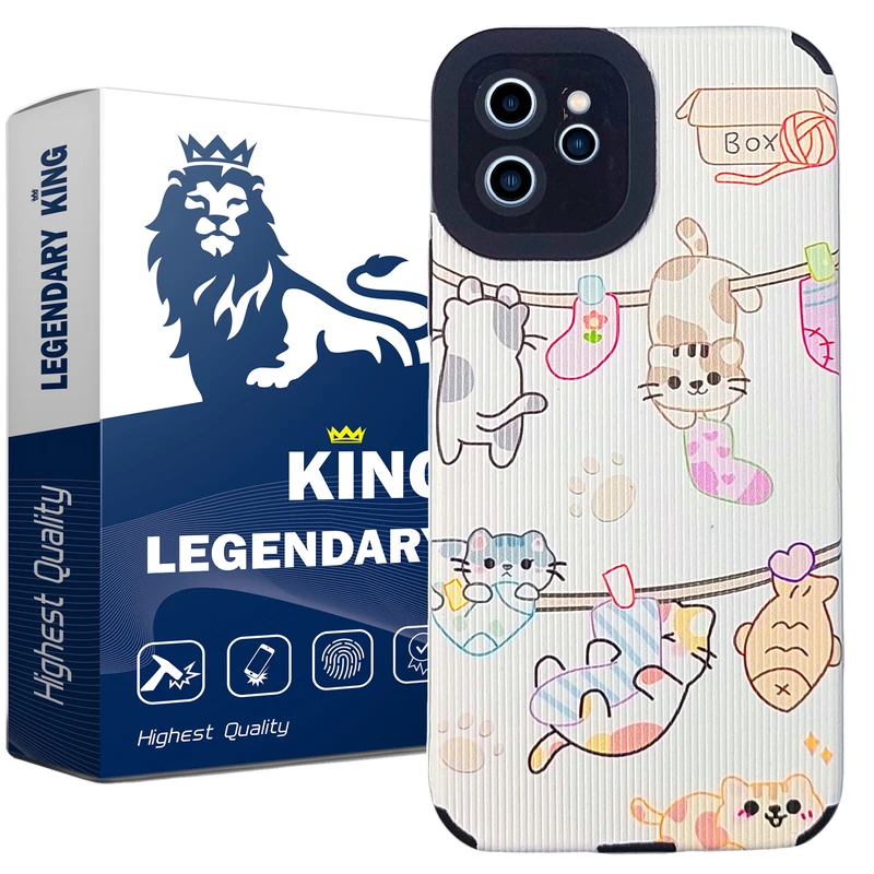 کاور لاین کینگ مدل گربه طرح کبریتی مناسب برای گوشی موبایل اپل IPhone 12