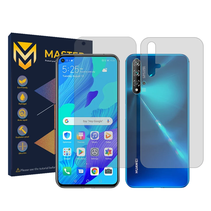 محافظ صفحه نمایش شفاف مستر مدل Resistant مناسب برای گوشی موبایل هوآوی nova 5T به همراه محافظ پشت گوشی