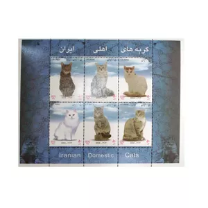 تمبر یادگاری مدل گربه های اهلی ایران سال 1383 کد IR4427 مجموعه 6 عددی