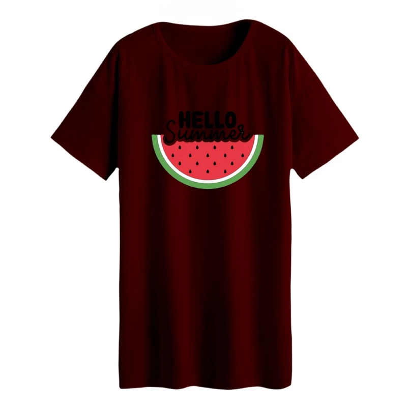 تی شرت لانگ زنانه مدل هندوانه یلدایی کد 54