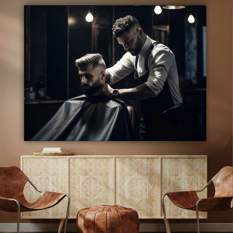  تابلو بوم مدل آرایشگاه مردانه2 کد FP104693