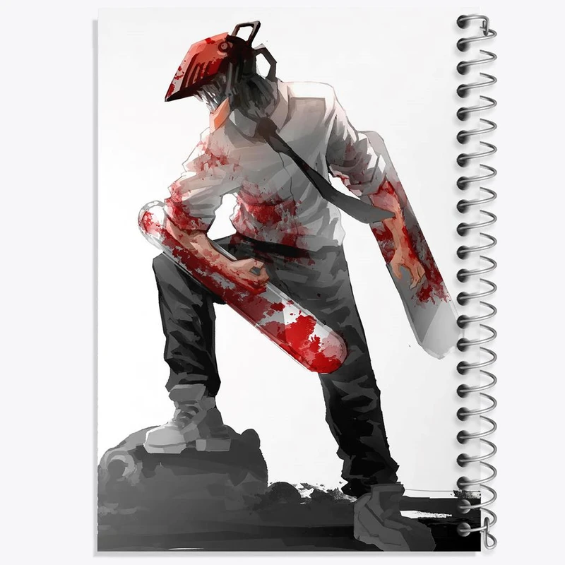 دفتر لیست خرید 50 برگ خندالو طرح دنجی انیمه مرد اره ای Chainsaw Man کد 17858