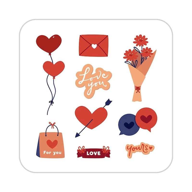 زیر لیوانی کاکتی طرح عاشقانه مدل mp37452