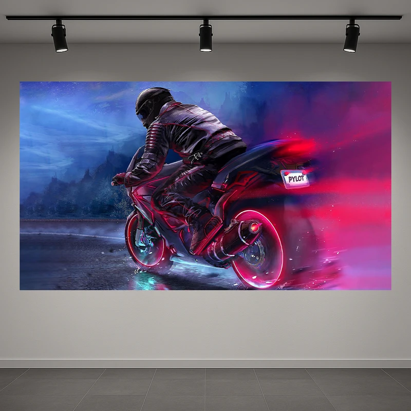 تابلو بوم طرح مخمل موتور سوار مدل شتاب و پرواز کد AR3059280