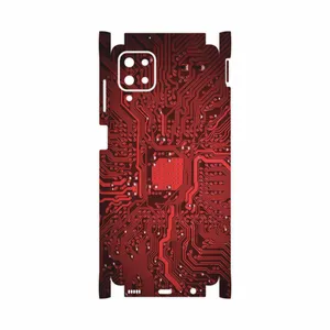 MAHOOT Red Printed Circuit Board-FullSkin Cover Sticker for Samsung Galaxy A12