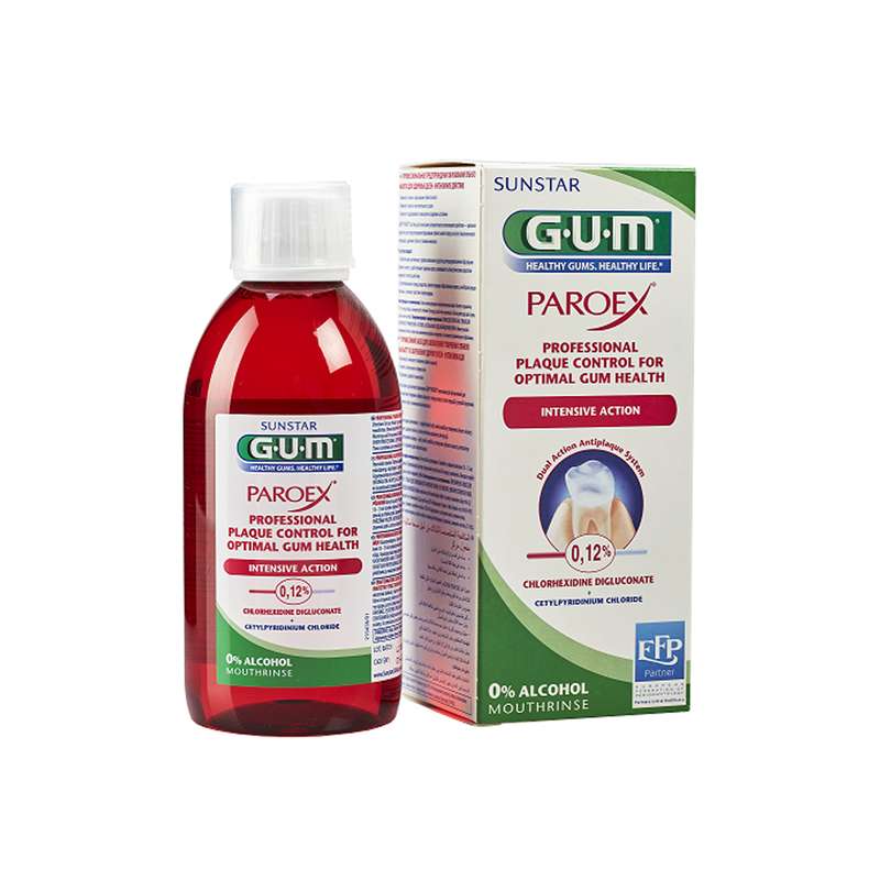 دهان شویه جی یو ام مدل Paroex حجم 300 میلی لیتر دهان شویه جی یو ام مدل Paroex حجم 300 میلی لیتر