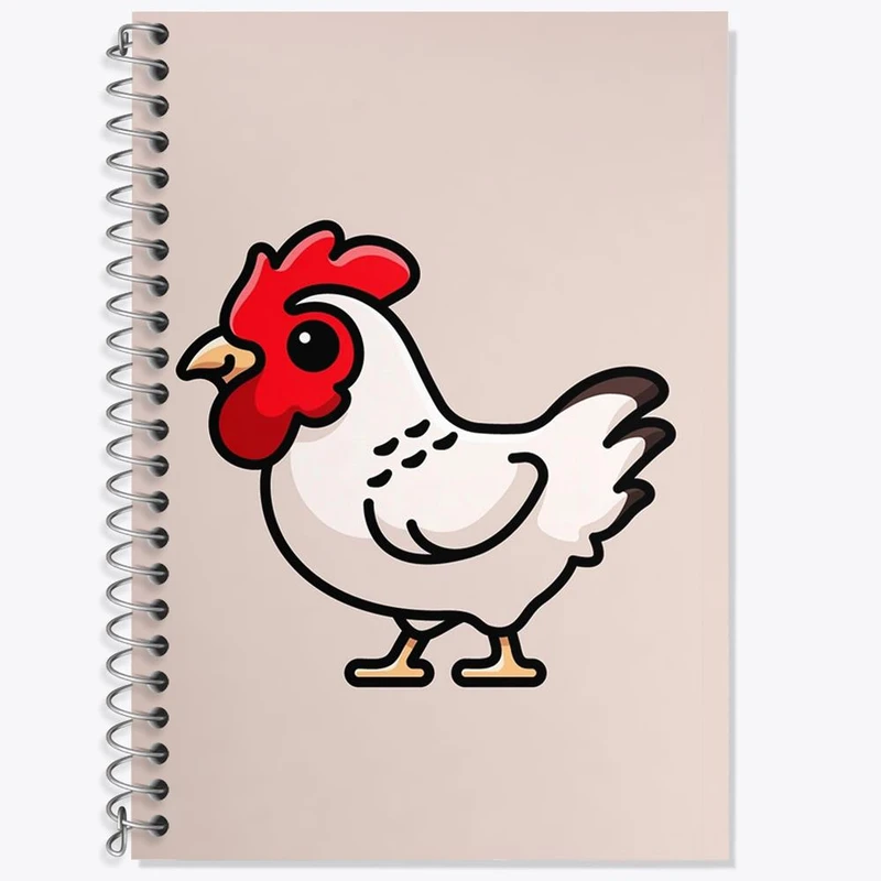 دفتر زبان 50 برگ خندالو مدل سه خط طرح حیوانات بامزه خروس کد 28193