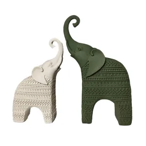 مجسمه دنیا دکوری سرمد مدل فیل مدرن مجموعه 2 عددی
