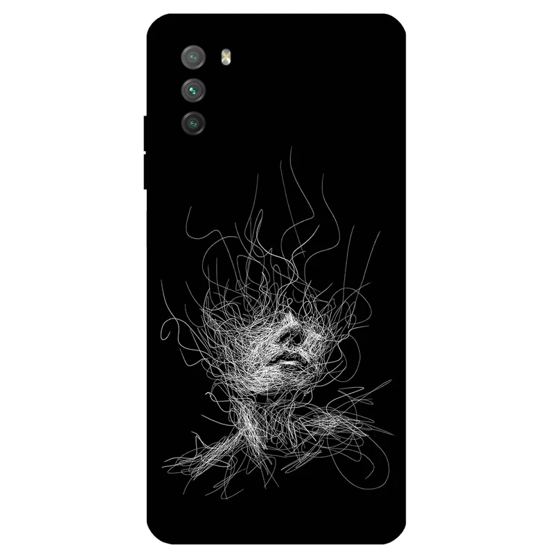 کاور مگافون طرح اسکچ صورت مدل 7423 مناسب برای گوشی موبایل شیائومی Poco M3