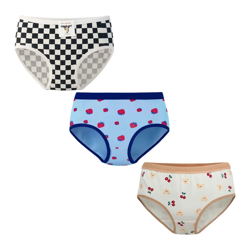 شورت زنانه مدل ضد حساسیت نخی طرح عروسکی مجموعه 3 عددی