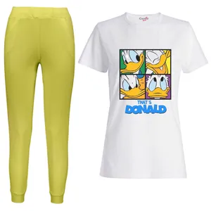 ست تی شرت آستین کوتاه و شلوار زنانه مدل 534