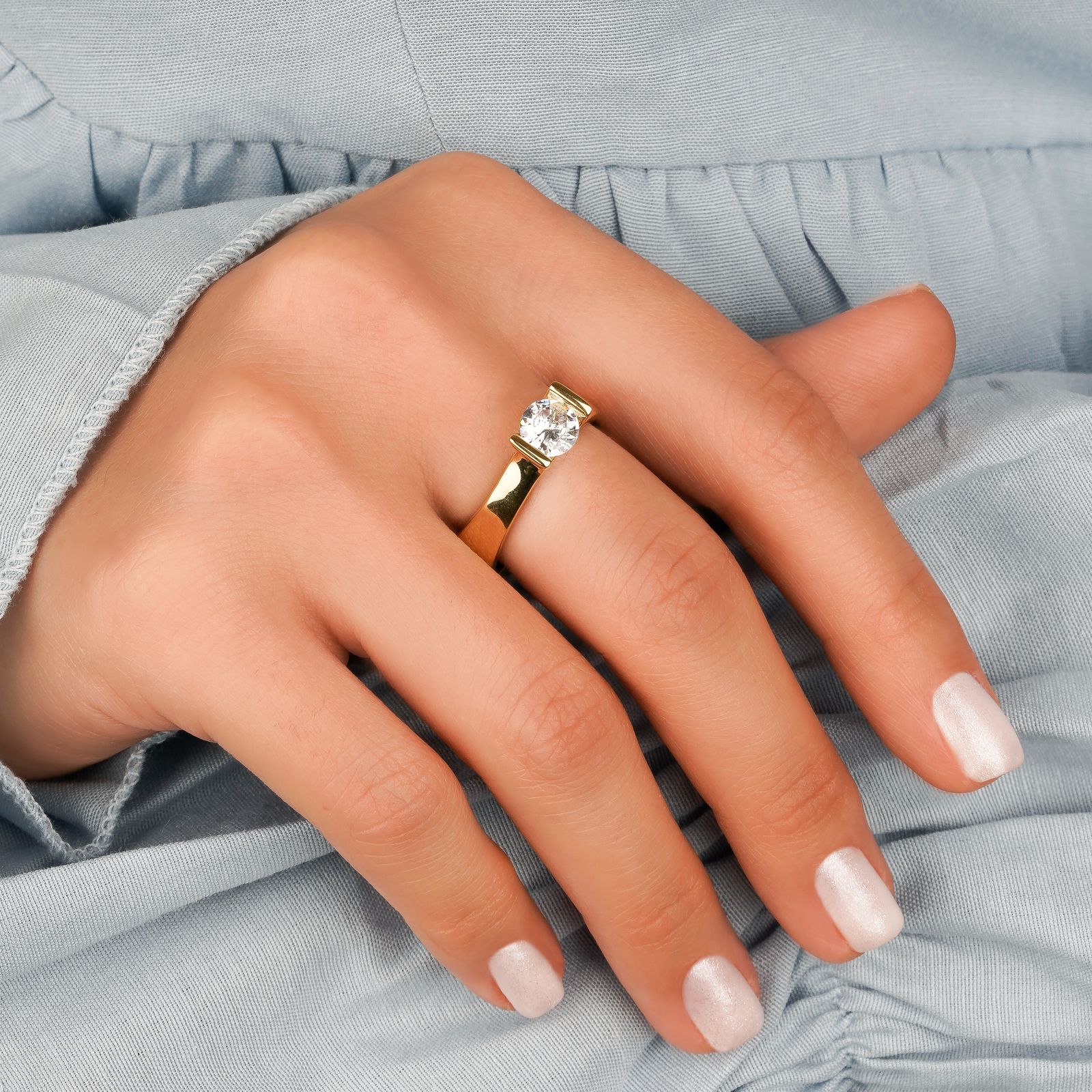 انگشتر طلا 18 عیار زنانه جواهری سون مدل 3605 -  - 4