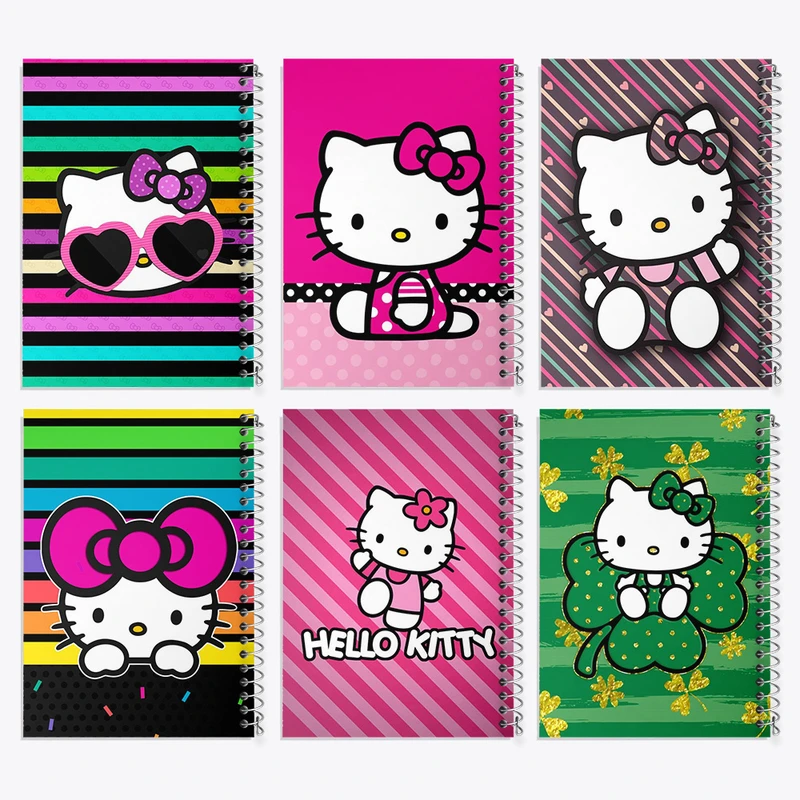 دفتر مشق 50 برگ خندالو طرح هلو کیتی (Hello Kitty) کد 281 مجموعه 6 عددی