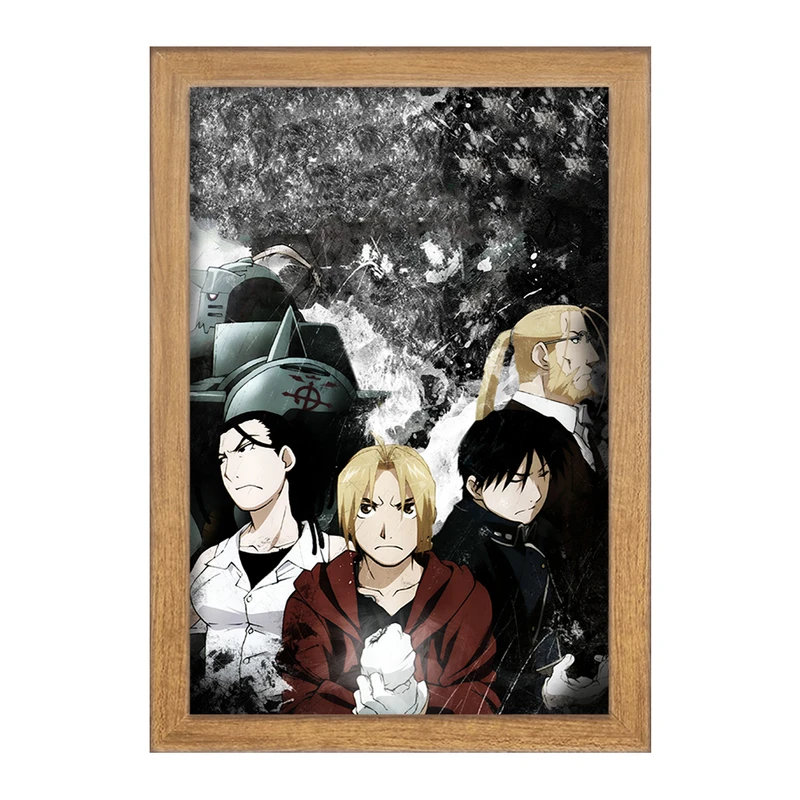 تابلو خندالو مدل ادوارد الریک و دوستان انیمه کیمیاگر تمام فلزی  کد 12667