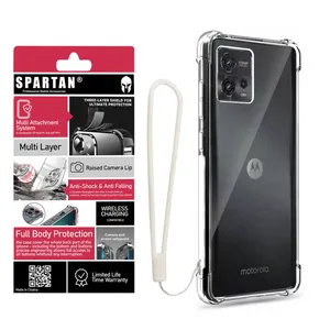 کاور اسپارتان مدل Airbag Strap مناسب برای گوشی موبایل موتورولا Moto G72 به همراه بندآویز