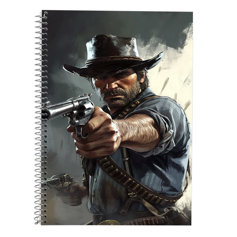 دفتر زبان 50 برگ مدوپد مدل دو خط طرح رد دد red dead کد DF13510
