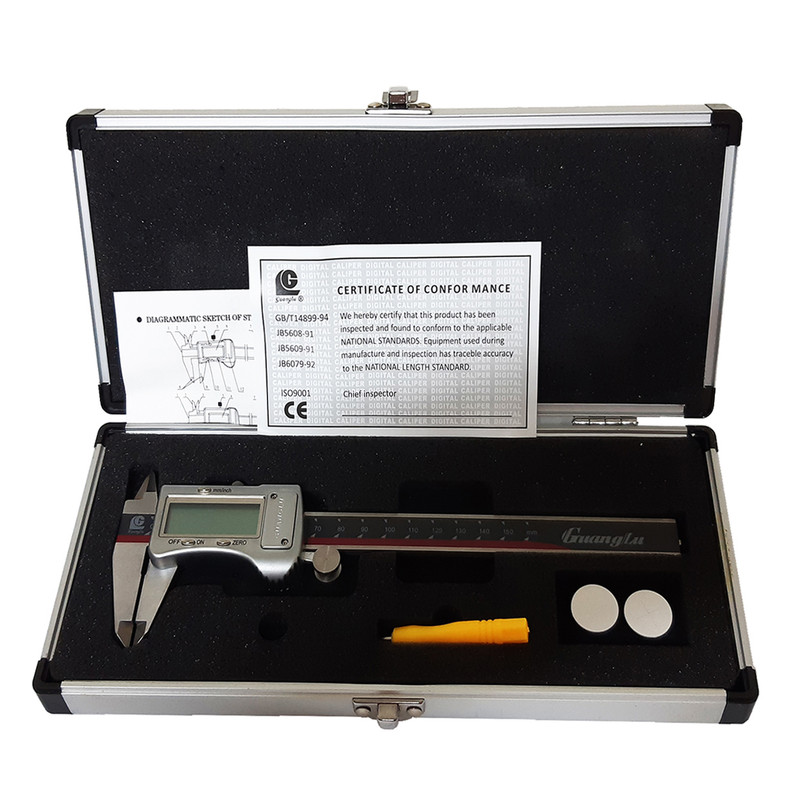 کولیس دیجیتال گوانگلو مدل AT - 015017 گستره 150-0 میلی متر کولیس دیجیتال گوانگلو مدل AT - 015017 گستره 150-0 میلی متر