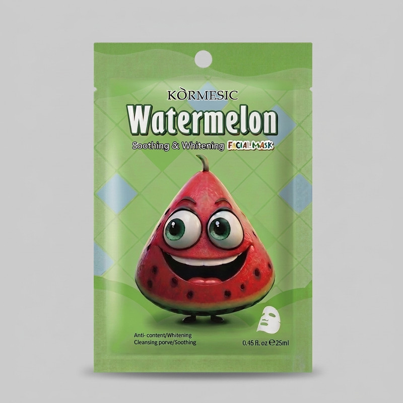 ماسک ورقهای صورت کورمسیک مدل Watermelon با رایحه هندوانه، روشنکننده و مرطوبکننده مناسب انواع پوست ، ۱۵ گرم ، یک ورقه