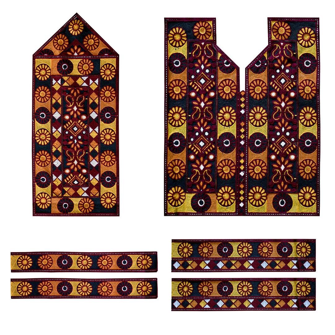 پارچه سوزن دوزی مدل GLD-3019 مجموعه 6 عددی