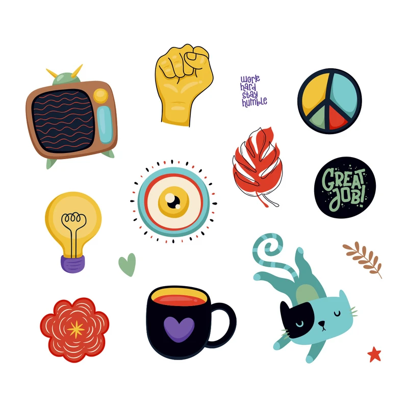 استیکر مدل فانتزی کد 1452 مجموعه 14 عددی