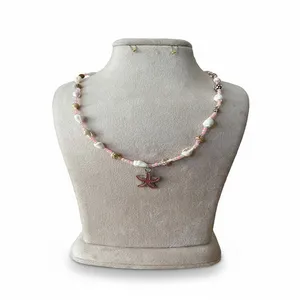 گردنبند دست ساز زنانه مدل صدفی