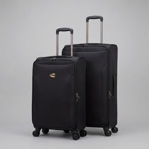 مجموعه دو عددی چمدان مسافرتی نیمهسخت مدل cml5959 با جنس ریپس استاپ و چهار چرخ
