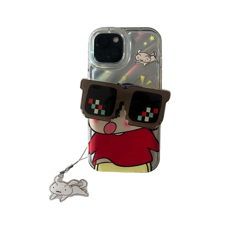 کاور طرح پسر عینکی مناسب برای گوشی موبایل اپل iPhone 14pro به همراه بند آویز