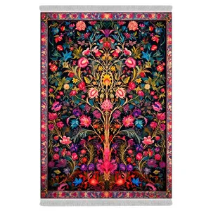 فرش پارچه‌ای دفه مدل فرشینه هازان مخمل کد 014