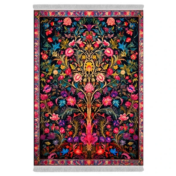 فرش پارچه‌ای دفه مدل فرشینه هازان مخمل کد 014