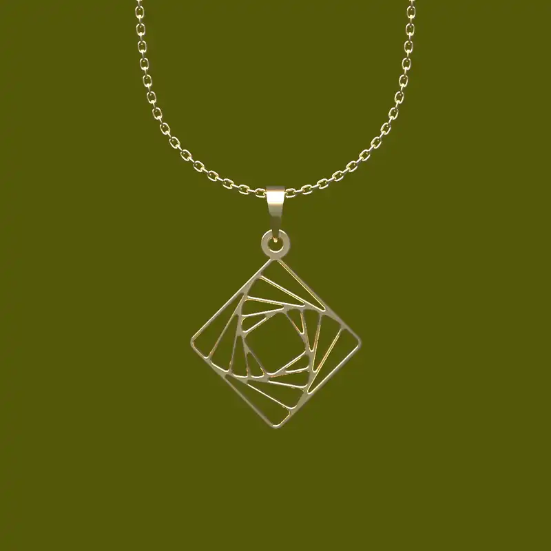 گردنبند طلا 18 عیار زنانه مدوپد مدل هندسی کد S2-1-1093