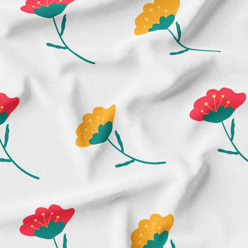  پارچه لباس پارچه باما مدل کرپ بوگاتی طرح گل های بهاری کد 6011281
