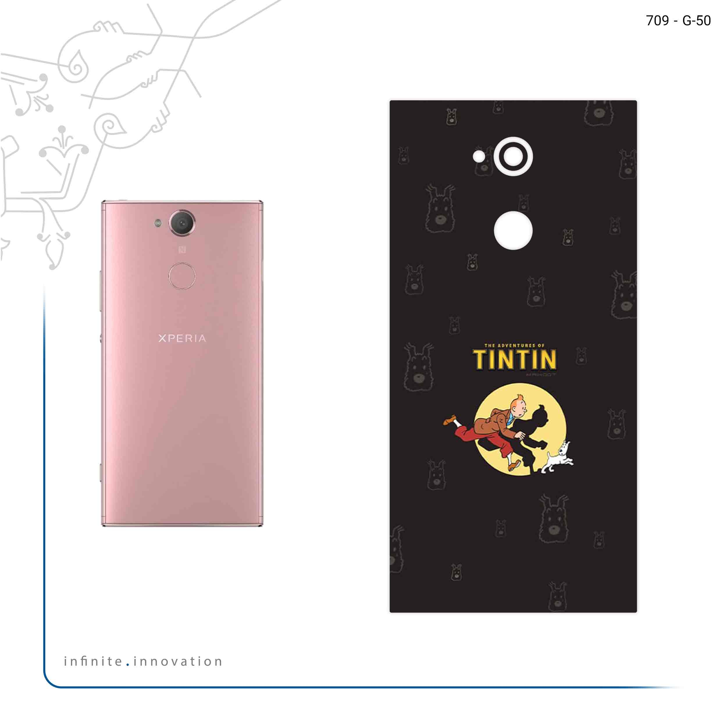 برچسب پوششی ماهوت مدل Tintin مناسب برای گوشی موبایل سونی Xperia XA2 Ultra