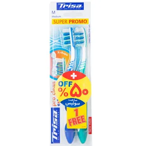 Trisa pro clean extra Medium Toothbrush 2Pcs