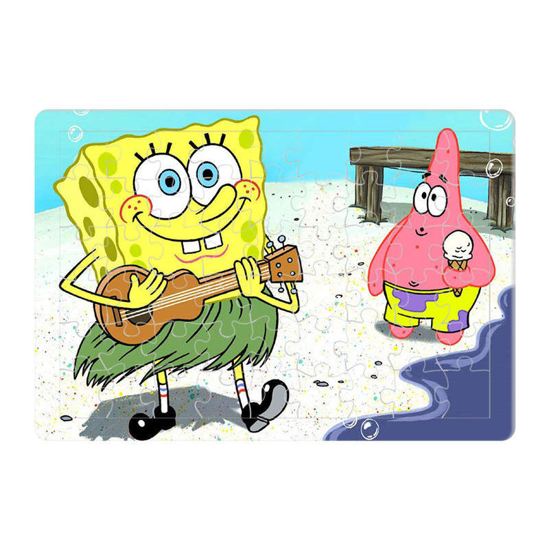 پازل 54 تکه هومرو مدل PL451 طرح انیمیشن باب اسفنجی پاتریک