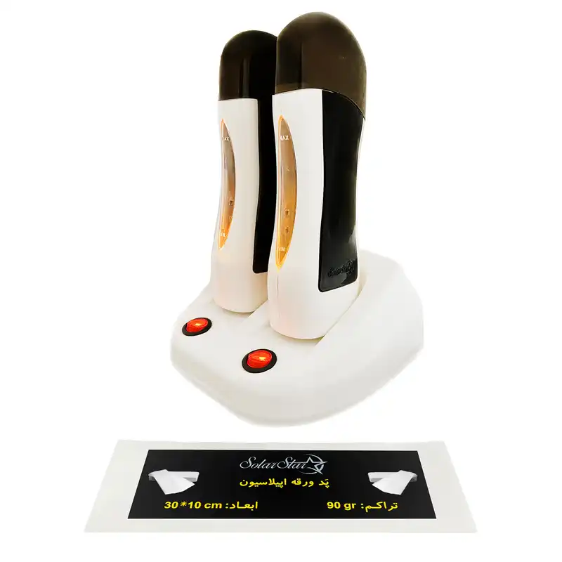 دستگاه موم گرم کن و ذوب وکس خشابی سولار استار مدل 403 به همراه پد اپیلاسیون بسته 10 عددی