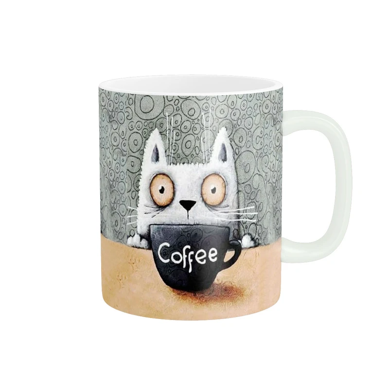 ماگ زیگورات مدل گربه و فنجان قهوه کد 1870