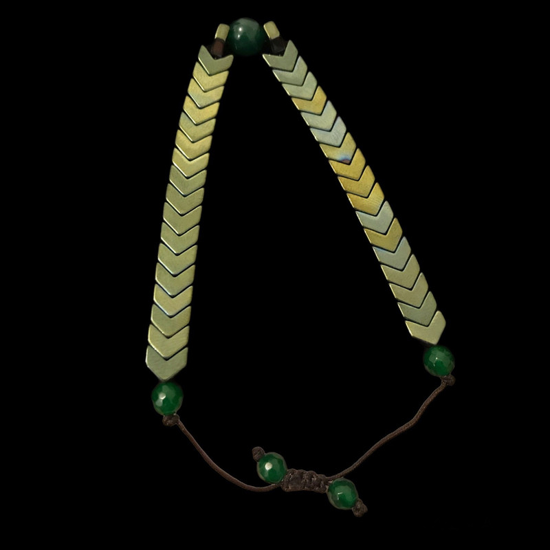 دستبند زنانه مدل حدید و عقیق یشم کد S-223 دستبند زنانه مدل حدید و عقیق یشم کد S-223