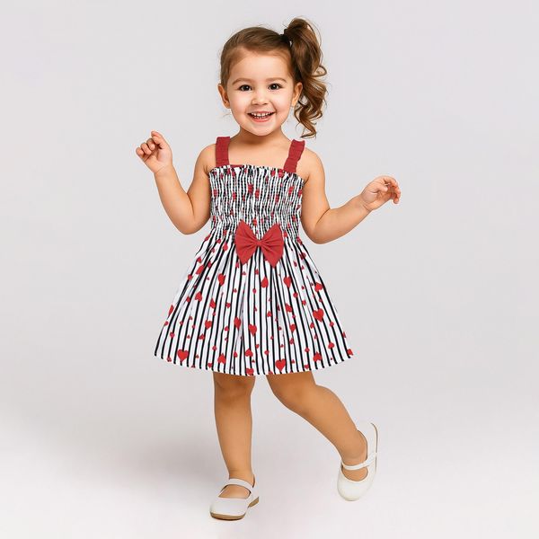 پیراهن دخترانه دل آویز مدل T345