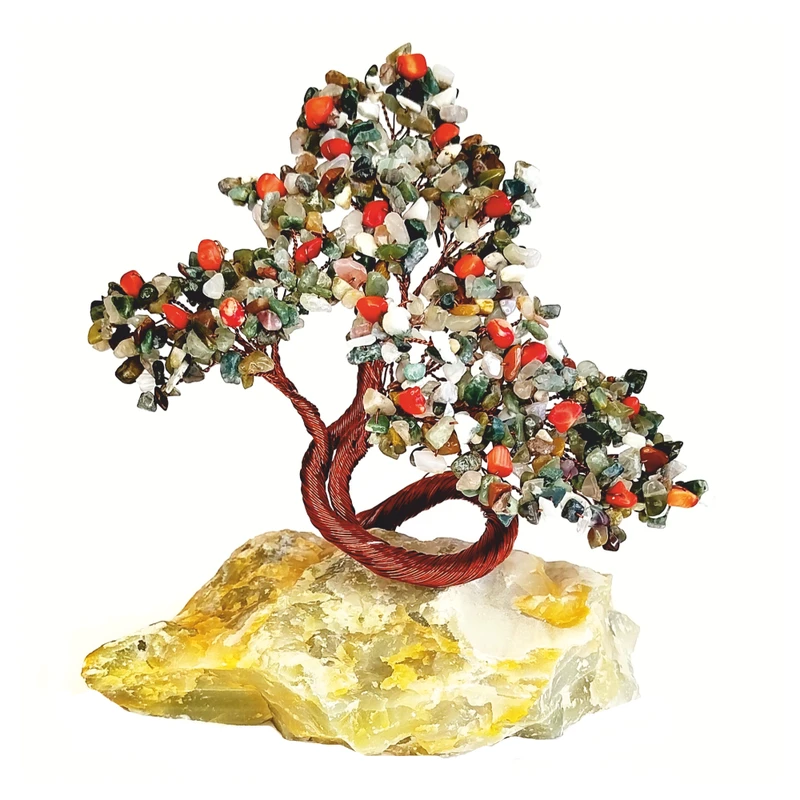 دکوری مدل درختچه سنگی عقیق مرجان کد 240