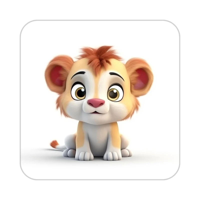 زیر لیوانی کاکتی طرح شیر مدل mp23198