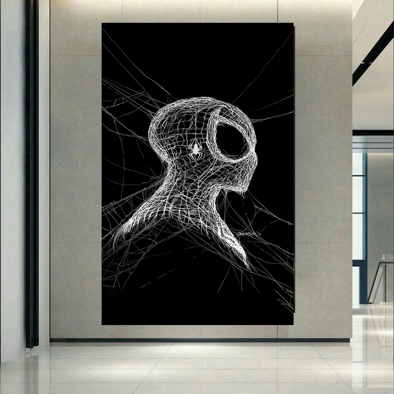 پوستر پارچه ای مخمل طرح اسپایدرمن مدل تار عنکبوت کد PD130168
