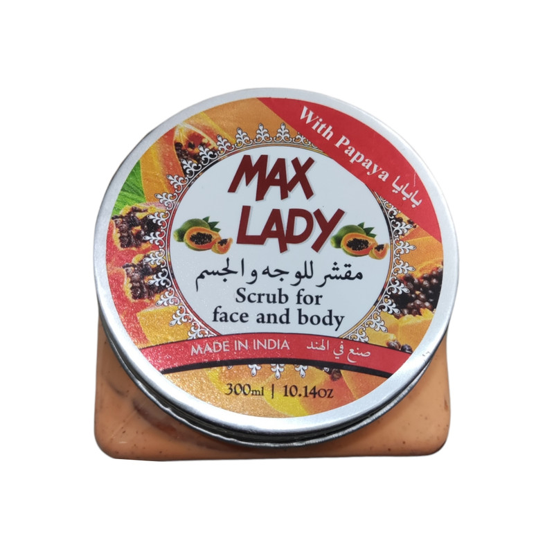 اسکراب لایه بردار پوست مکس لیدی مدل Papayaحجم 300 میلی لیتر