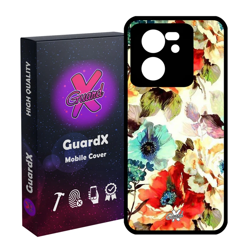 کاور گارد ایکس طرح گل مدل Glass10405 مناسب برای گوشی موبایل شیائومی 13T/13T Pro/Redmi K60 Ultra
