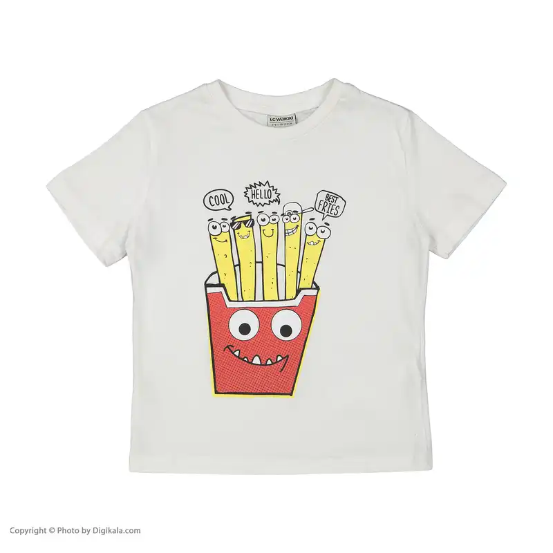 تی شرت پسرانه ال سی وایکیکی مدل 0SL956Z4-JYX-BRILLIANTWHITE