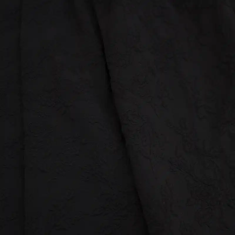 دامن چین‌دار زنانه مدل گل برجسته رنگ مشکی